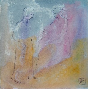 Tableau Aquarelle 10x10cm � N&deg;66AQ
