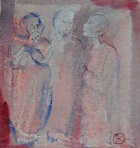 Tableau Aquarelle 10x10cm � N&deg;67AQ