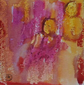 Tableau Aquarelle 10x10cm � N&deg;68AQ