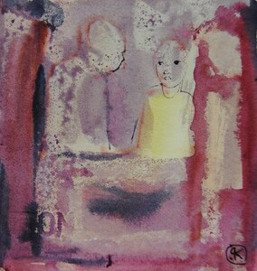 Tableau Aquarelle 10x10cm � N&deg;69AQ