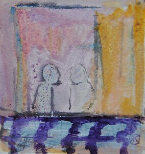 Tableau Aquarelle 10x10cm � N&deg;73AQ