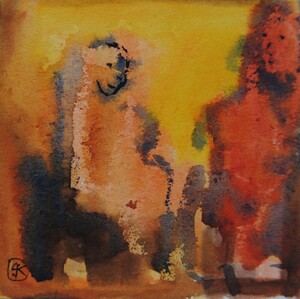 Tableau Aquarelle 10x10cm � N&deg;76AQ