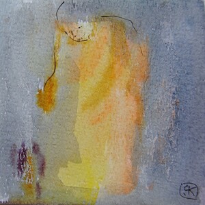 Tableau Aquarelle 10x10cm � N&deg;77AQ