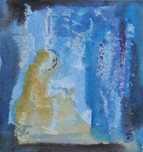 Tableau Aquarelle 10x10cm � N&deg;78AQ