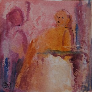 Tableau Aquarelle 10x10cm � N&deg;82AQ