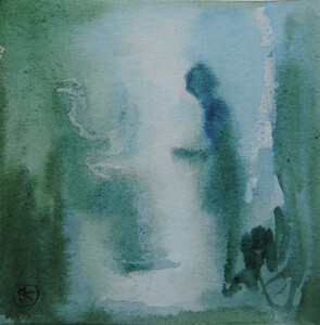 Tableau Aquarelle 10x10cm � N&deg;88AQ