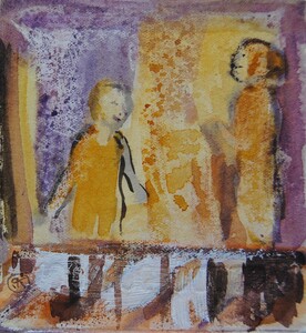 Tableau Aquarelle 10x10cm � N&deg;89AQ