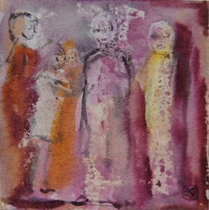 Tableau Aquarelle 10x10cm � N&deg;90AQ