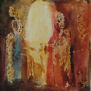 Tableau Aquarelle 10x10cm � N&deg;93AQ