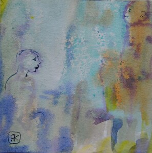 Tableau Aquarelle 10x10cm � N&deg;95AQ