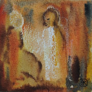 Tableau Aquarelle 10x10cm � N&deg;98AQ