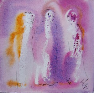 Tableau Aquarelle 10x10cm � N&deg;100AQ