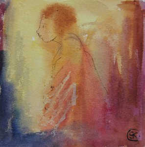 Tableau Aquarelle 10x10cm � N&deg;101AQ
