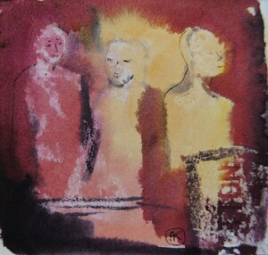 Tableau Aquarelle 10x10cm � N&deg;102AQ