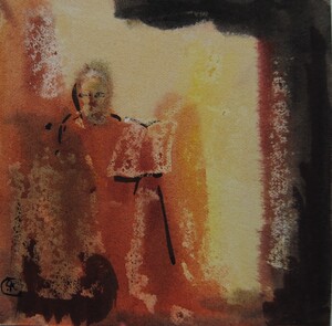 Tableau Aquarelle 10x10cm � N&deg;103AQ