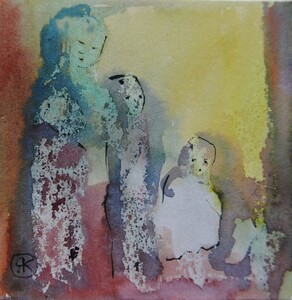 Tableau Aquarelle 10x10cm � N&deg;105AQ