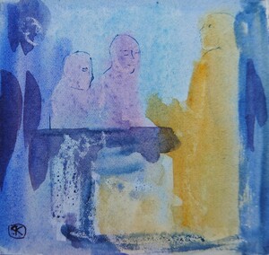 Tableau Aquarelle 10x10cm � N&deg;106AQ