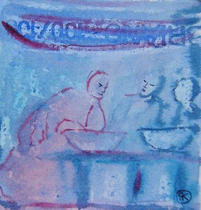 Tableau Aquarelle 10x10cm � N&deg;107AQ