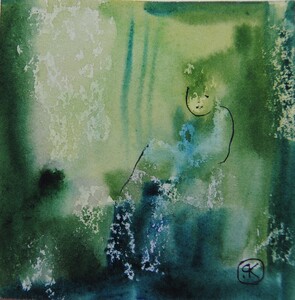 Tableau Aquarelle 10x10cm � N&deg;108AQ