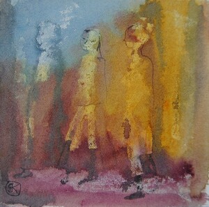 Tableau Aquarelle 10x10cm � N&deg;110AQ