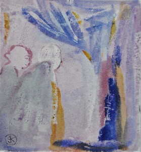 Tableau Aquarelle 10x10cm � N&deg;111AQ