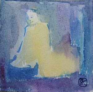 Tableau Aquarelle 10x10cm � N&deg;113AQ