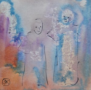 Tableau Aquarelle 10x10cm � N&deg;120AQ