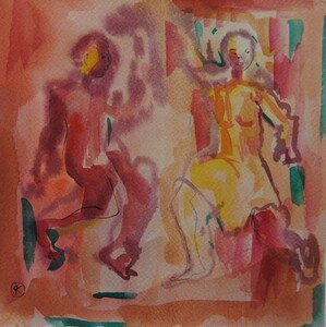 Tableau Aquarelle 20x20cm � N&deg;01AQ