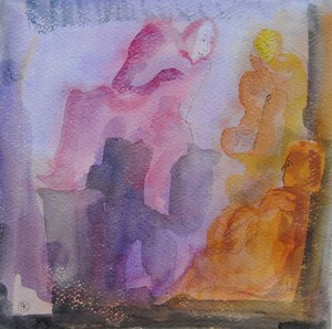Tableau Aquarelle 20x20cm � N&deg;12AQ