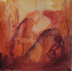 Tableau Aquarelle 20x20cm � N&deg;13AQ