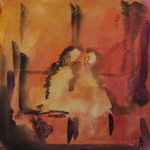 Tableau Aquarelle 20x20cm � N&deg;17AQ