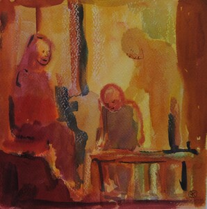 Tableau Aquarelle 20x20cm � N&deg;20AQ