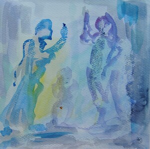 Tableau Aquarelle 20x20cm � N&deg;21AQ