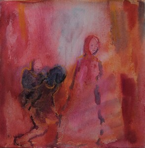 Tableau Aquarelle 20x20cm � N&deg;23AQ