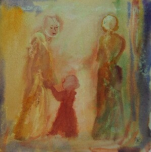 Tableau Aquarelle 20x20cm � N&deg;25AQ