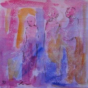 Tableau Aquarelle 20x20cm � N&deg;27AQ