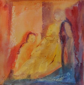 Tableau Aquarelle 20x20cm � N&deg;31AQ