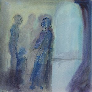 Tableau Aquarelle 20x20cm � N&deg;33AQ