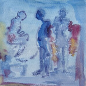 Tableau Aquarelle 20x20cm � N&deg;35AQ