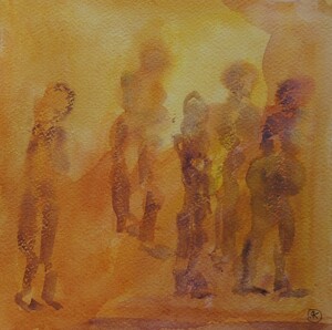 Tableau Aquarelle 20x20cm � N&deg;40AQ