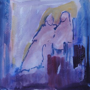 Tableau Aquarelle 20x20cm � N&deg;41AQ