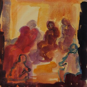 Tableau Aquarelle 20x20cm � N&deg;42AQ