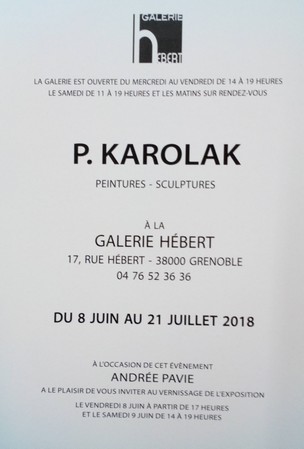 Exposition P. KAROLAK Galerie HEBERT Grenoble