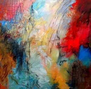 Tableau Techniques Mixtes sur toile 125x125cm � N&deg;56TM