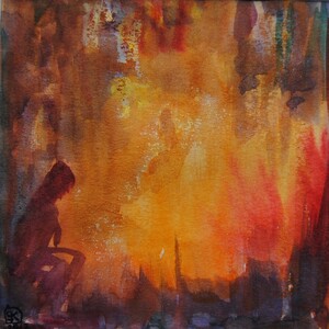 Tableau Aquarelle 15x15cm � N&deg;11AQ