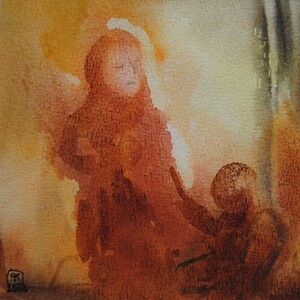 Tableau Aquarelle 15x15cm � N&deg;14AQ