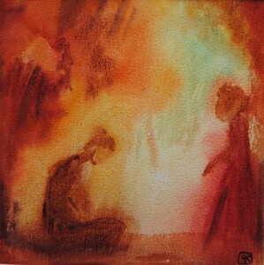 Tableau Aquarelle 15x15cm � N&deg;19AQ