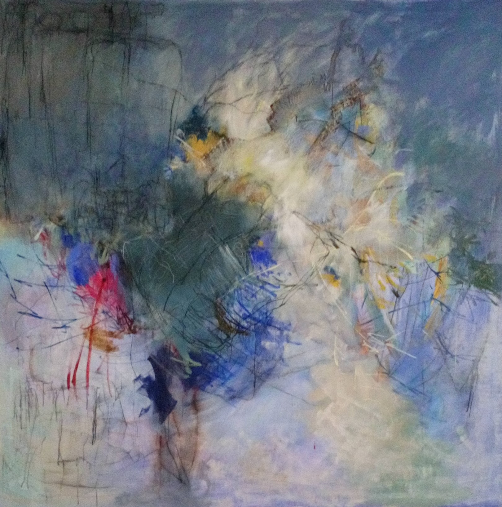 Tableau Acrylique technique mixte 200x200cm N°38ATM